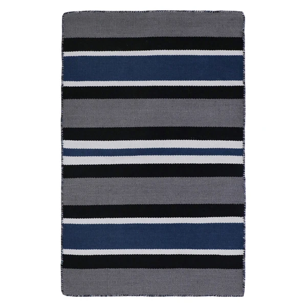 Variagated Stripe Outdoor Rug - Navy 3 Variagated Stripe Outdoor Rug - Navy