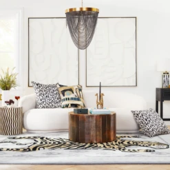 Nikki Chu - Adwin Pillow 22" - Estate Blue -Home Decor Store webimage Nikkichu Livingroom 02 022223588 square